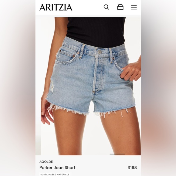 Aritzia Agolde Parker high waisted jean shorts - Picture 1 of 7